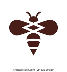 Bee icon in black style isolated on white background.