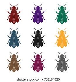 Bee icon in black style isolated on white background. Apiary symbol stock vector illustration