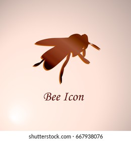 Bee icon. Brown color. Flat. Vector. Logos or emblem.
Illustration can be used in the brochures, postcards, tickets,
advertisements, banners.