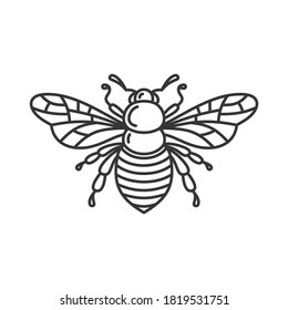 Bee Icon. Bug Logo on White Background. Vector