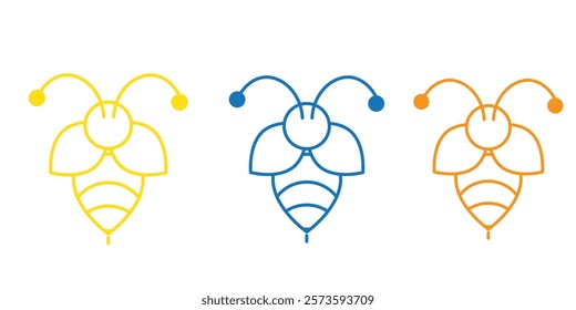 Bee icon. Bumblebee pictogram. Honey bee vector illustration. Honeycomb hive symbol. Insect sign isolated.