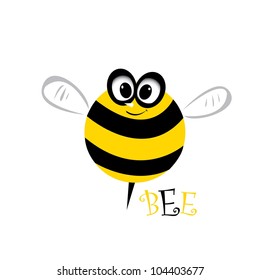bee icon. cartoon cute bright baby bee. vector illustration.