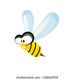 bee icon. cartoon cute bright baby bee isolated on white. vector illustration.
