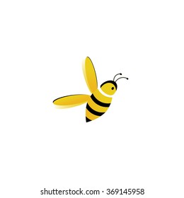 Bee icon, cartoon vector illustration 