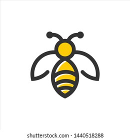 Bee icon concepts logo vector abstract template with white background