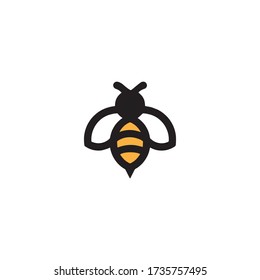 Bee icon concepts logo vector abstract template with white background. 