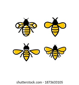 Bee icon design template vector isolated illustration