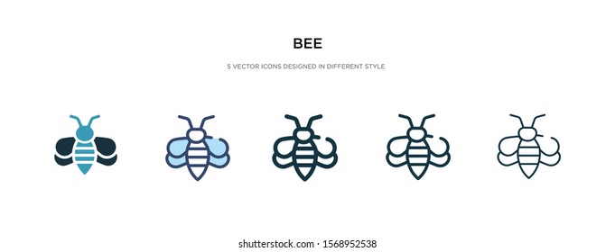 bee icon in different style vector illustration. two colored and black bee vector icons designed in filled, outline, line and stroke style can be used for web, mobile, ui