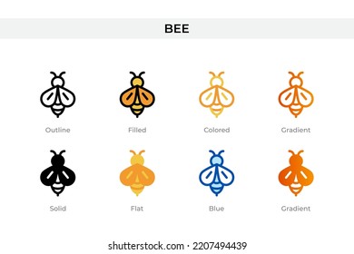 bee icon in different style. bee vector icons designed in outline, solid, colored, filled, gradient, and flat style. Symbol, logo illustration. Vector illustration