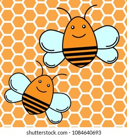 Bee icon. Flat design. vector illustration.