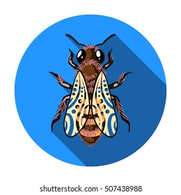 Bee icon in flat style isolated on white background. Apairy symbol stock vector illustration