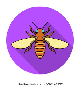 Bee icon in flat style isolated on white background. Insects symbol stock vector illustration.