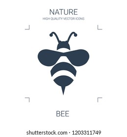 bee icon. high quality filled bee icon on white background. from nature collection flat trendy vector bee symbol. use for web and mobile
