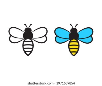 Bee icon, Honey Bee on white background.
