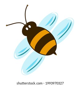 Bee icon. Honey producer. Insect theme. White background. Element. Symbol. Colorful graphic sketch. Idea for decors, logo, covers, holidays, gifts, art, patterns. Isolated vector.