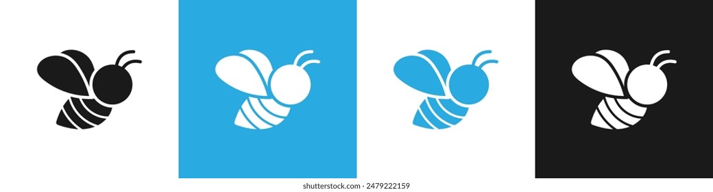 Bee icon. Honey bee simple icon. Honey and bee pollen concept. Healthy lifestyle. Vector. Product containing honey.