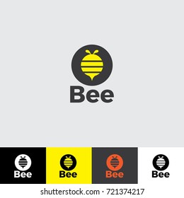 Bee icon illustration template on white background