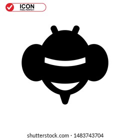 Bee icon. Illustration of vector concept for the design. Bee icon Black Color with Perfect pixel.
