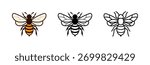 Bee icon isolated on white background.
