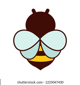 Bee icon isolated on white background. Honey flying bee. Insect. Flat style vector illustration.