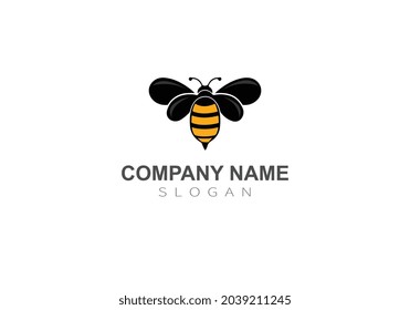 Bee icon isolated on white background. Honey flying bee. Insect. Flat style vector illustration.