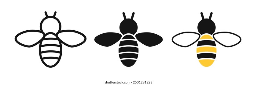 Bee icon isolated on white background