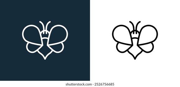 bee icon isolated on white and black colors. bee outline linear vector icon from nature collection for mobile apps, web and ui.