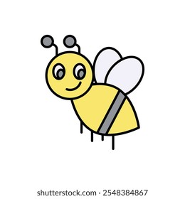 Bee icon isolated on a white background. Vector illustration.