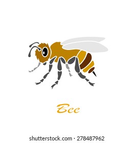 Bee icon isolated on white background, illustration.