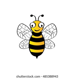 Bee Icon - Isolated On White Background. Vector Illustration, Graphic Design. For Web, Websites, Print Material