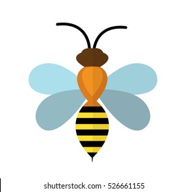 Bee icon. Bee isolated on white background. Vector illustration