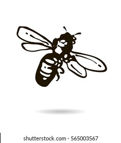   Bee icon isolated on white background  for your design. Vector illustration