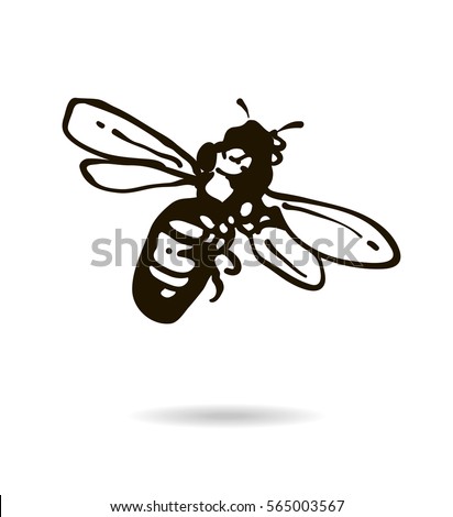  Bee icon isolated on white background  for your design. Vector illustration
