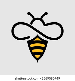 Bee icon isolated. Vector illustration