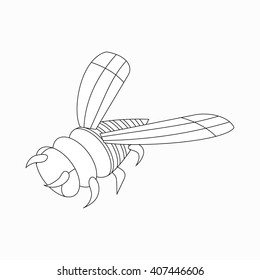 Bee icon, isometric 3d style