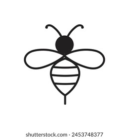 Bee icon line design template isolated illustration