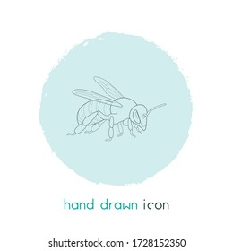 Bee icon line element. Vector illustration of bee icon line isolated on clean background for your web mobile app logo design.