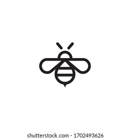 Bee icon line style vector.