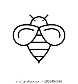 bee icon line style vector design element