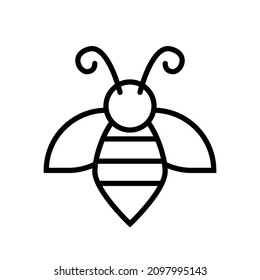 Bee icon line style vector images on white background