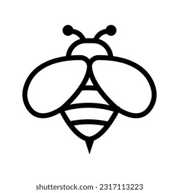Bee icon line style vector images color editable