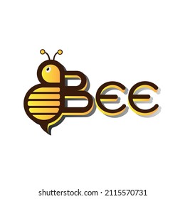 Bee icon logo concept, vector illustration
