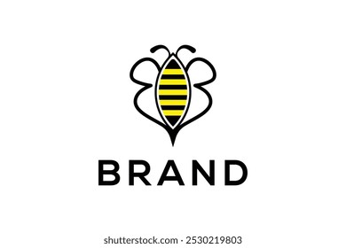 Ícone de abelha logotipo criativo modelo de design