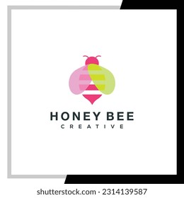 bee icon logo design ,