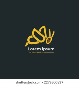 Bee icon logo design for app or web symbol vector
