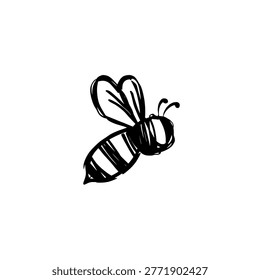 Bee icon logo design. Honeybee sign and symbol. Bumblebee icon. Nature branding mascot.