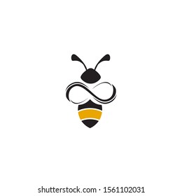 Bee icon logo design inspiraiton vector template