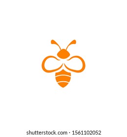 Bee icon logo design inspiraiton vector template