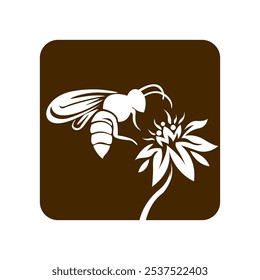 Bee icon logo design template