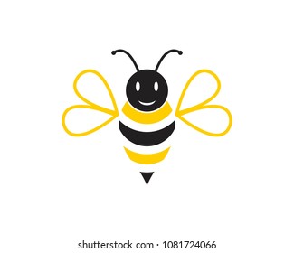 Bee icon logo design vector illustration